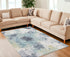 6' X 9' Blue And Ivory Abstract Dhurrie Area Rug