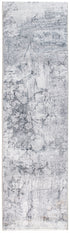 8' Gray Abstract Dhurrie Runner Rug