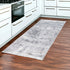 8' Gray Abstract Dhurrie Runner Rug