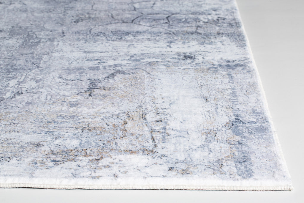 8' X 10' Gray Abstract Dhurrie Area Rug