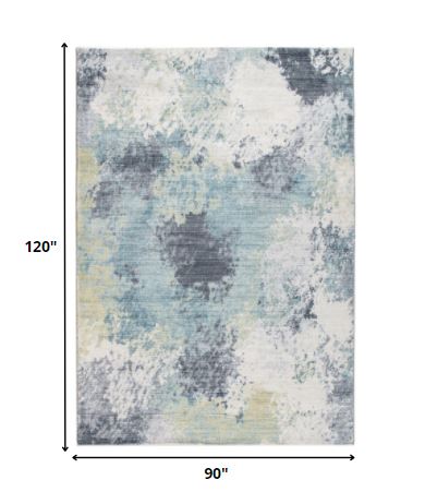 8' X 10' Gray Abstract Dhurrie Area Rug