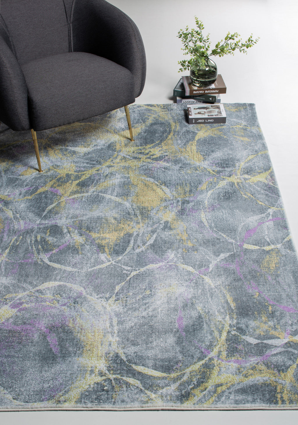 5' X 8' Gray Abstract Dhurrie Area Rug