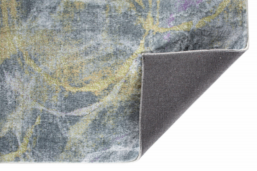 6' X 9' Gray Abstract Dhurrie Area Rug