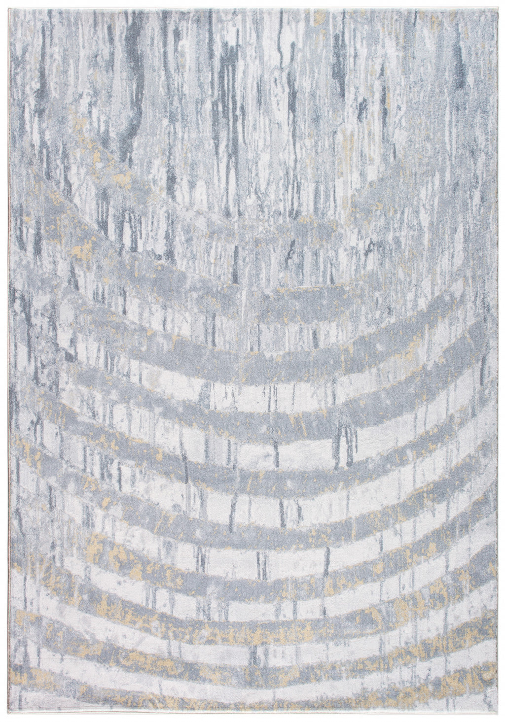 5' X 8' Gray Abstract Dhurrie Area Rug