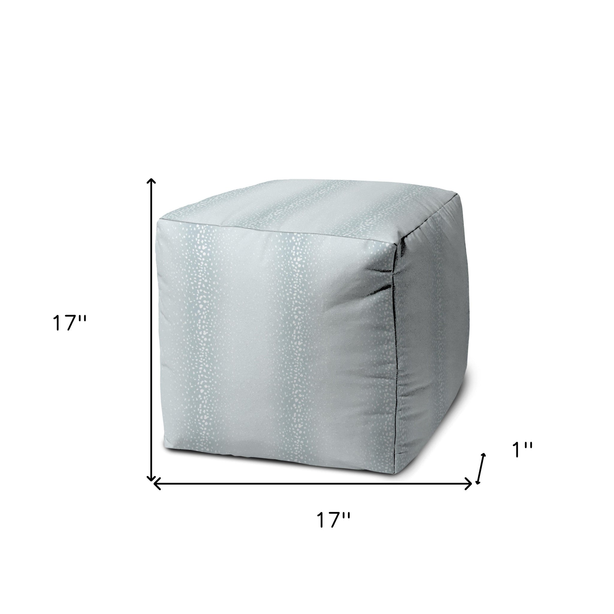 17" Blue Cube Indoor Outdoor Pouf Cover