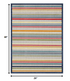 2' X 4' Ivory And Blue Striped Stain Resistant Indoor Outdoor Area Rug