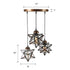 Brown Metal and Glass Star Geometric Hanging Lamp