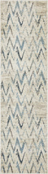 8' Ivory Chevron Dhurrie Runner Rug