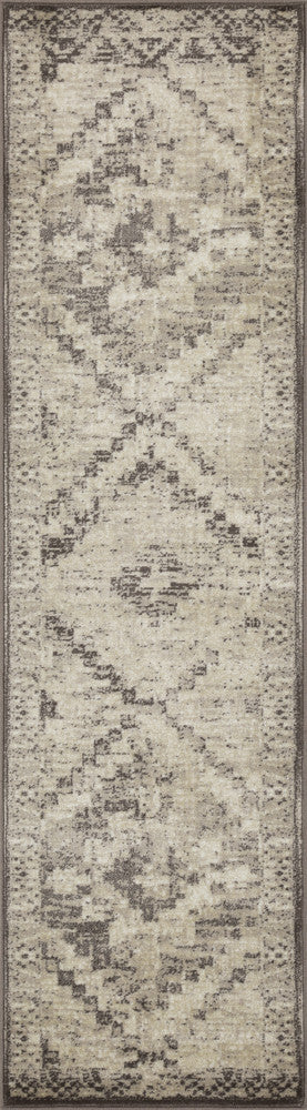 8' Gray Abstract Dhurrie Runner Rug