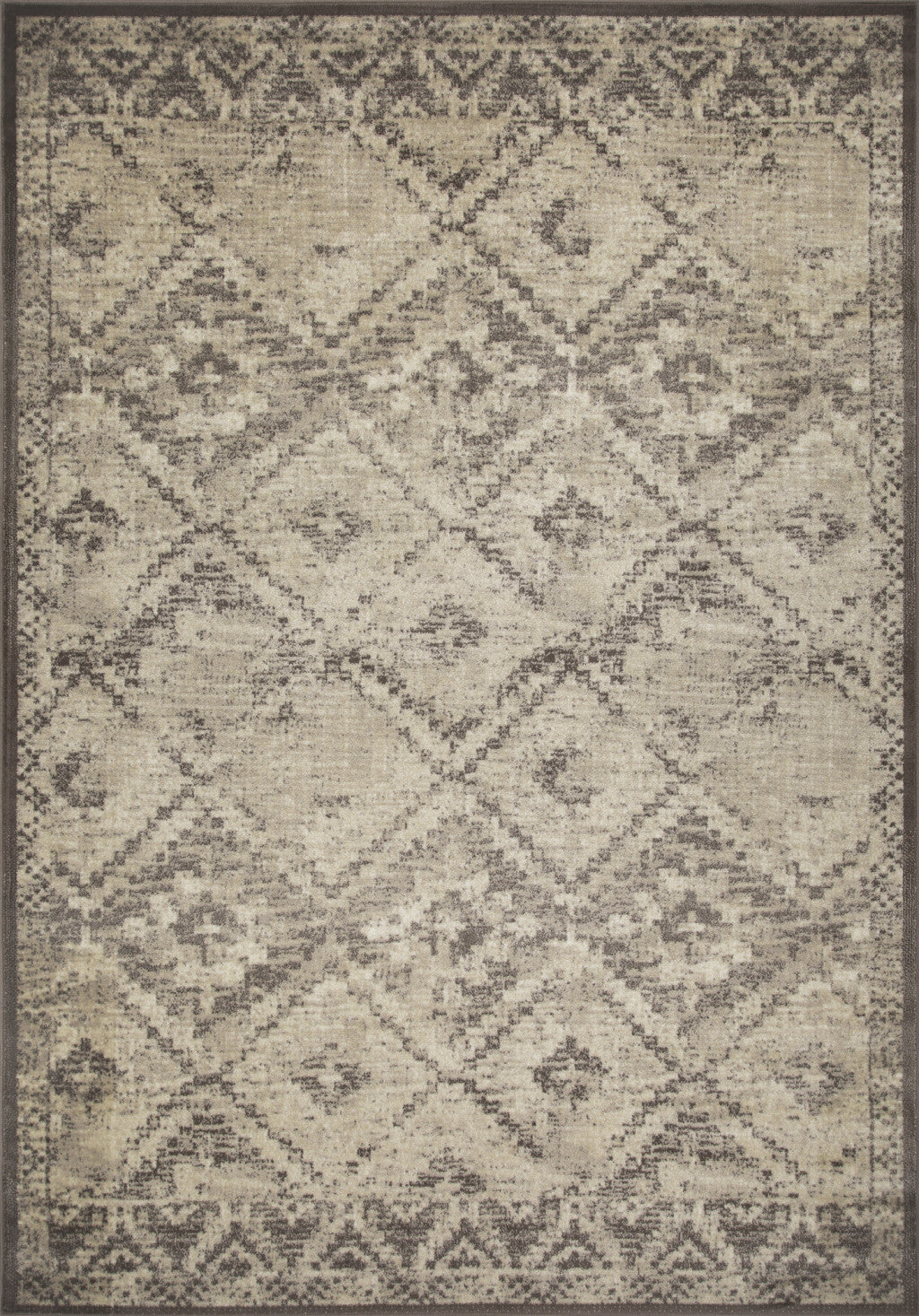 5' X 8' Gray Abstract Dhurrie Area Rug