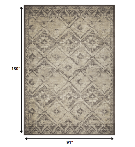 8' X 11' Gray Abstract Dhurrie Area Rug