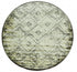 8' Gray Round Abstract Dhurrie Area Rug