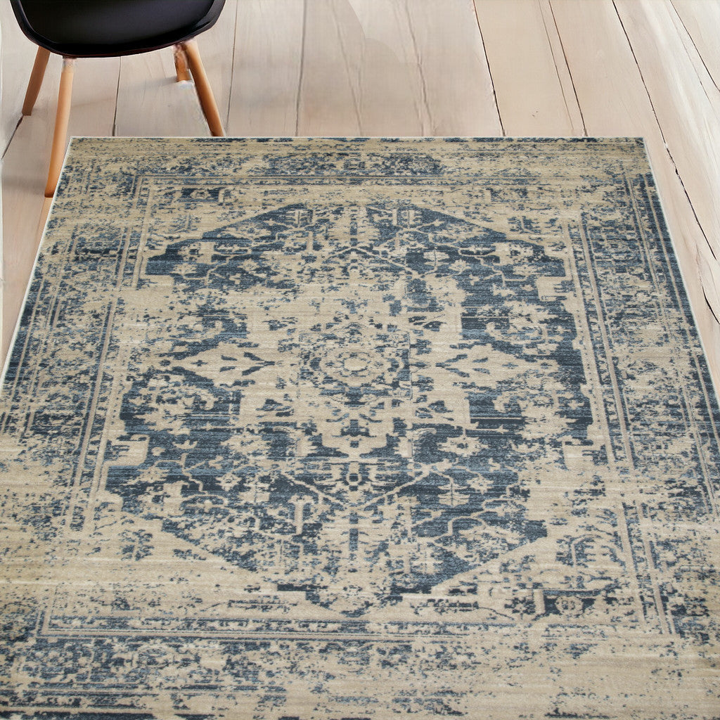 5' X 8' Ivory Oriental Dhurrie Area Rug