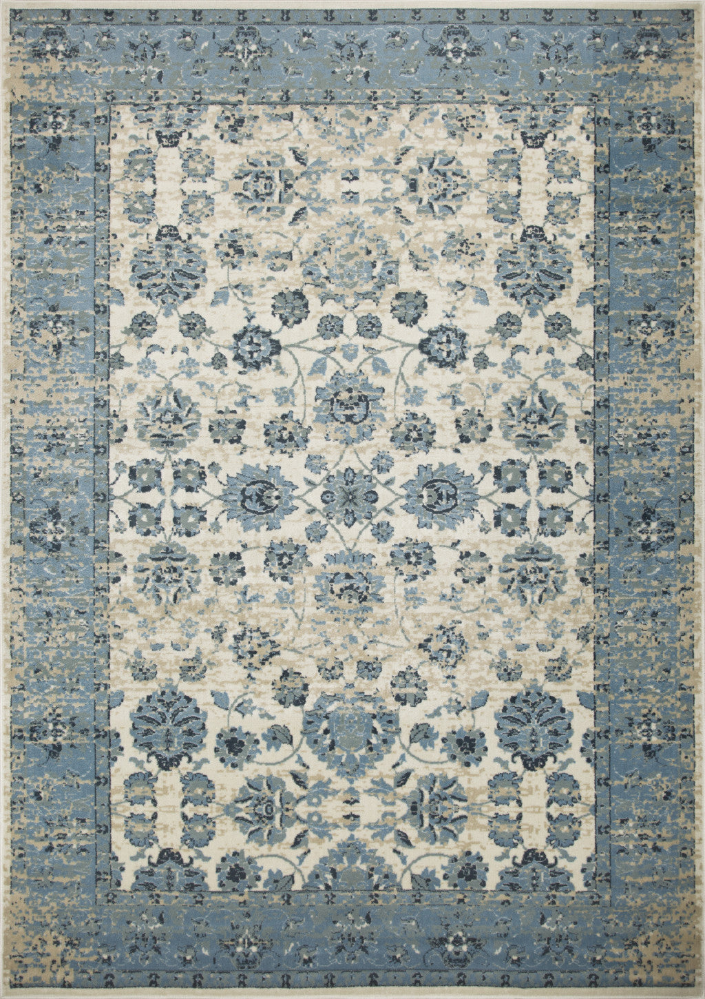 8' Ivory Oriental Dhurrie Runner Rug