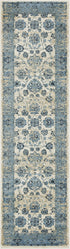 8' Ivory Oriental Dhurrie Runner Rug