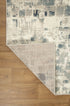 8' Blue And Beige Abstract Dhurrie Runner Rug