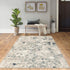 8' Blue And Beige Abstract Dhurrie Runner Rug