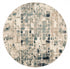 8' Blue And Beige Round Abstract Dhurrie Area Rug