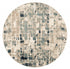 8' Blue And Beige Round Abstract Dhurrie Area Rug