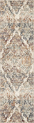 8' Ivory Oriental Dhurrie Runner Rug