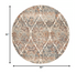 8' Ivory Round Oriental Dhurrie Area Rug