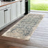 8' Blue And Ivory Oriental Dhurrie Runner Rug