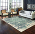 8' Blue And Ivory Oriental Dhurrie Runner Rug