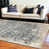 8' X 11' Blue And Ivory Oriental Dhurrie Area Rug