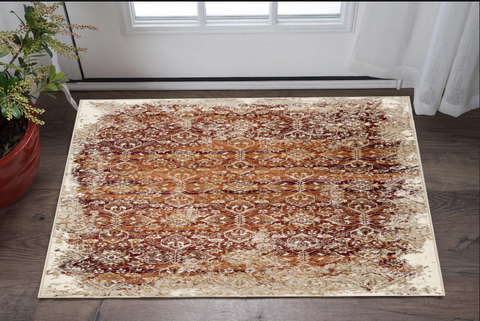 3' X 5' Rust Oriental Dhurrie Area Rug