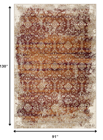 8' X 11' Rust Oriental Dhurrie Area Rug