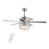 Silver And Faux Crystal Mod Chandelier Ceiling Fan