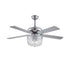 Silver And Faux Crystal Mod Chandelier Ceiling Fan