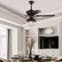 Antiqued Brown and Faux Crystal Chandelier Ceiling Fan