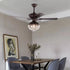 Antiqued Brown and Faux Crystal Chandelier Ceiling Fan