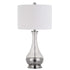 Set of Two 27" Glass And Steel Table Lamps