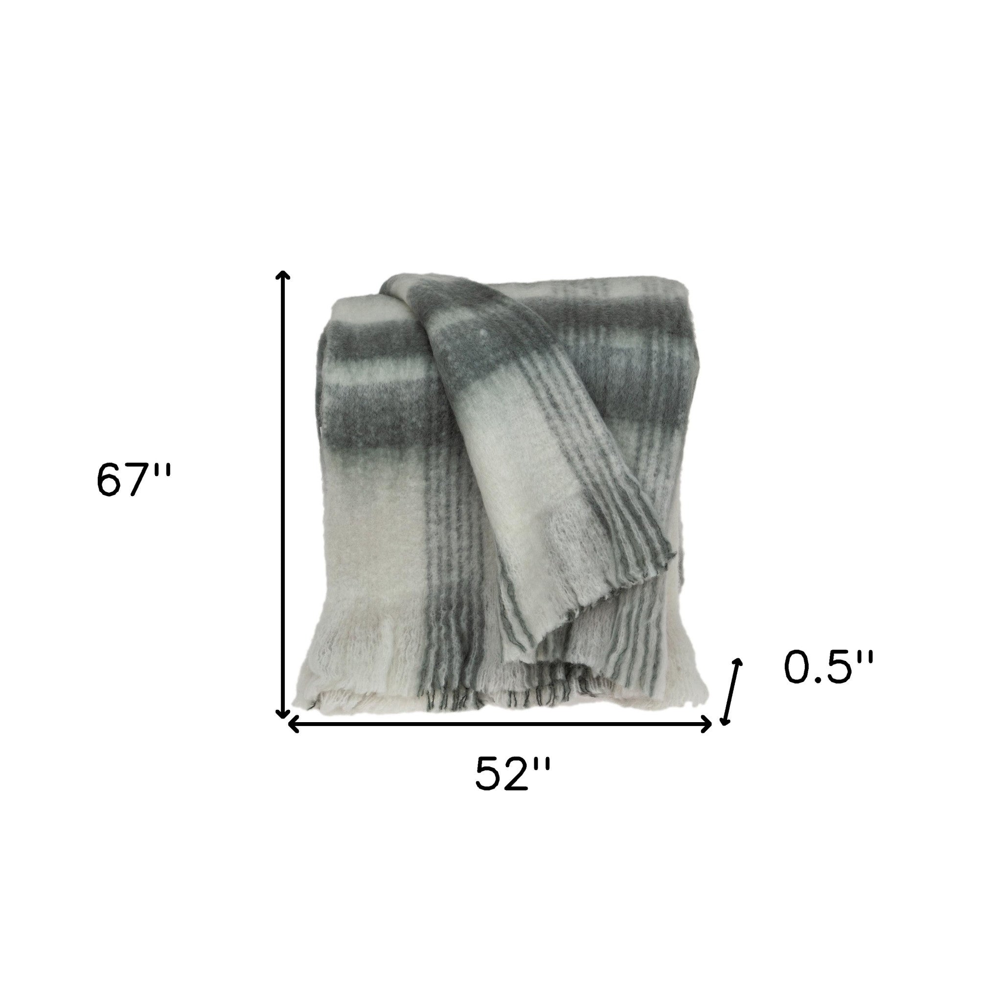 Transitional Gray and White Woven Handloom Throw