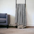 Blue Gray and Beige Cotton Handloom Throw Blanket