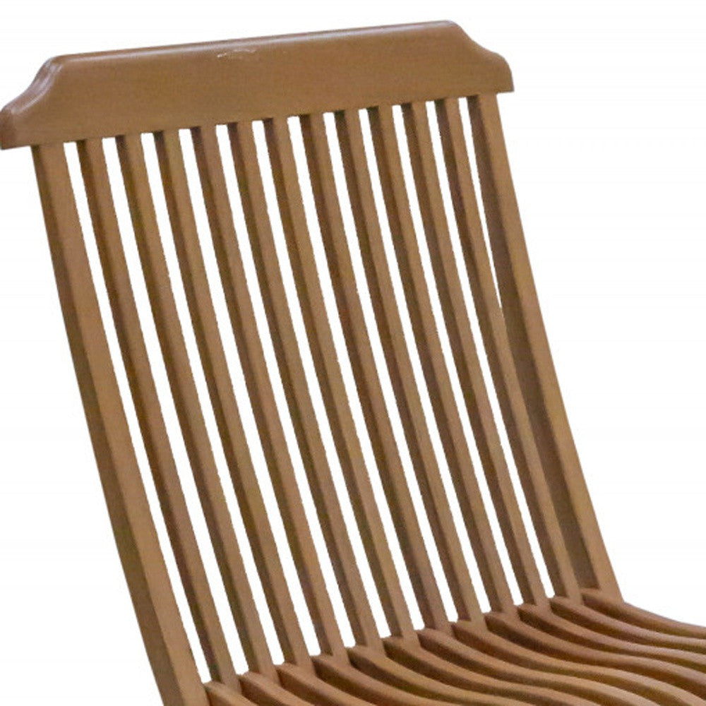 Brown Solid Wood Deck Chair