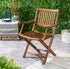 24" Brown Solid Wood Indoor Outdoor Deck Chair