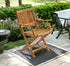 24" Brown Solid Wood Indoor Outdoor Deck Chair