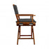 Black And Brown Solid Wood Director Chair With Black Cushion