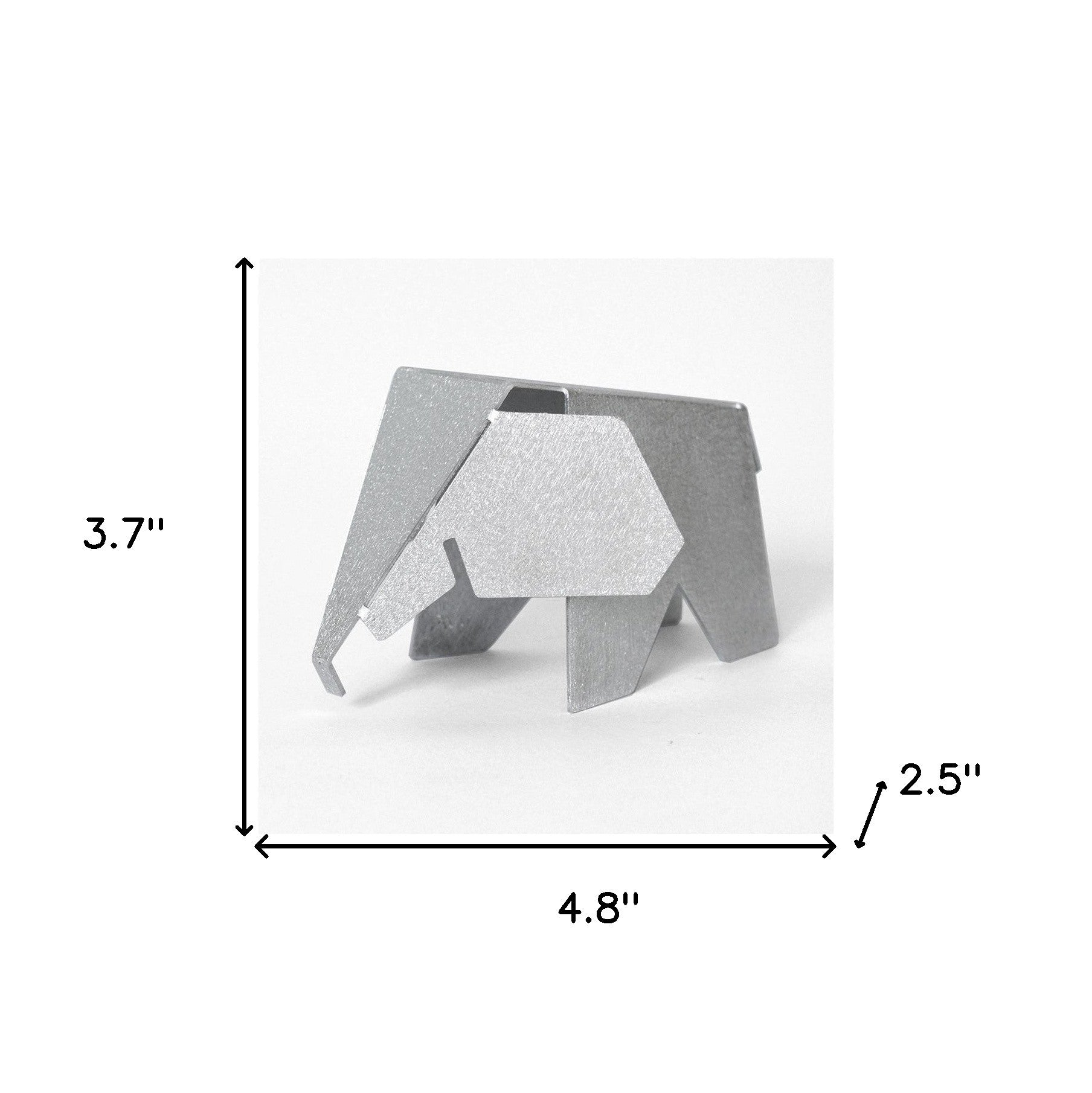 Aluminum 5" Elephant Origami Geometric Sculpture