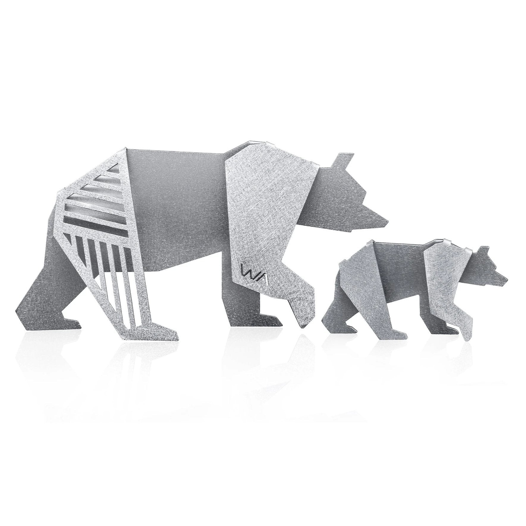 Aluminum Small 3" Bear Origami Geometric Sculpture