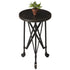 23" Black Industrial Rolling Round End Table