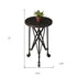 23" Black Industrial Rolling Round End Table