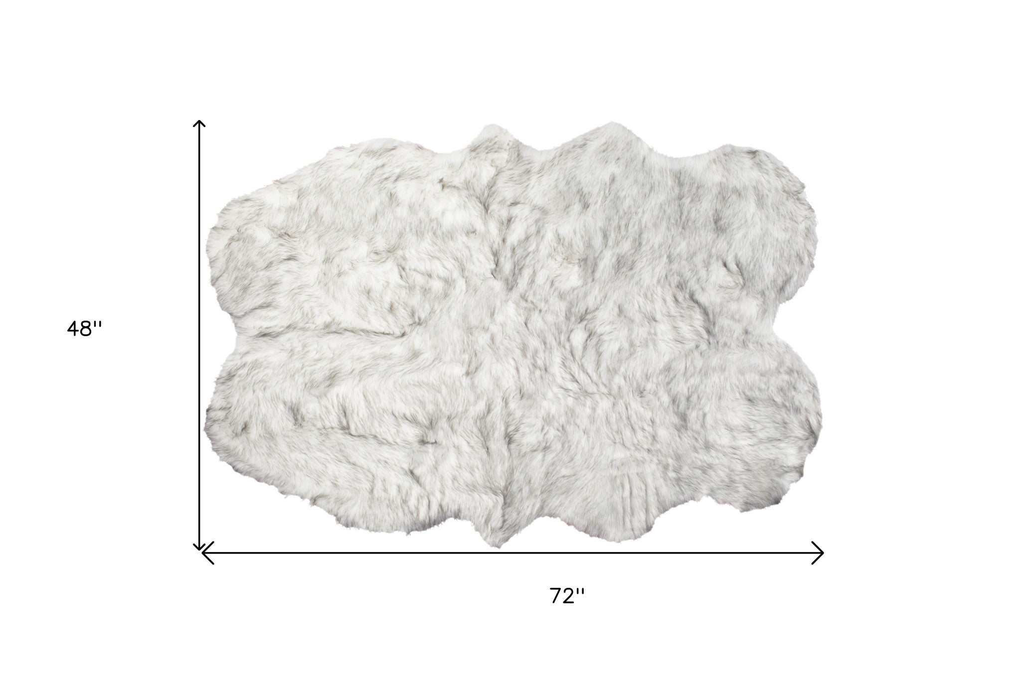 4' X 6' Ombre Grey Faux Fur Washable Non Skid Area Rug