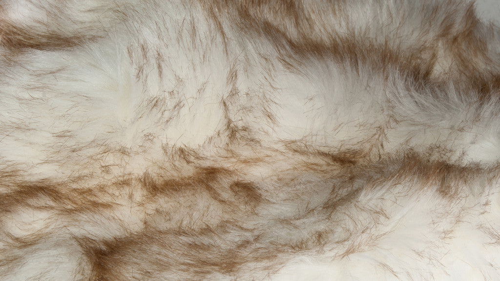 4' X 6' Ombre Tan Faux Fur Washable Non Skid Area Rug