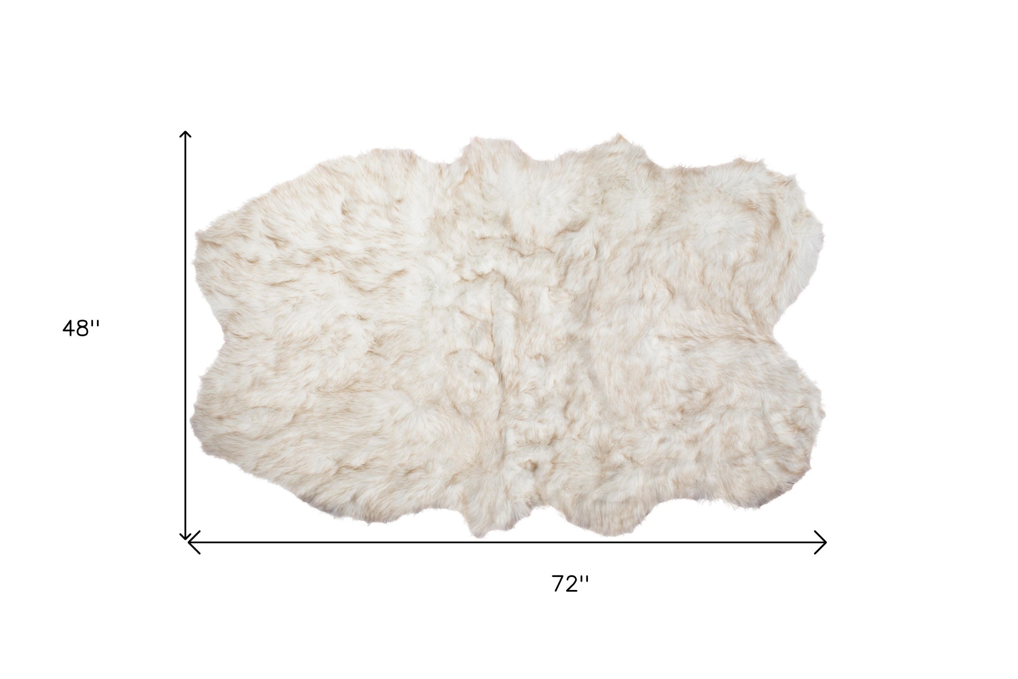 4' X 6' Ombre Tan Faux Fur Washable Non Skid Area Rug