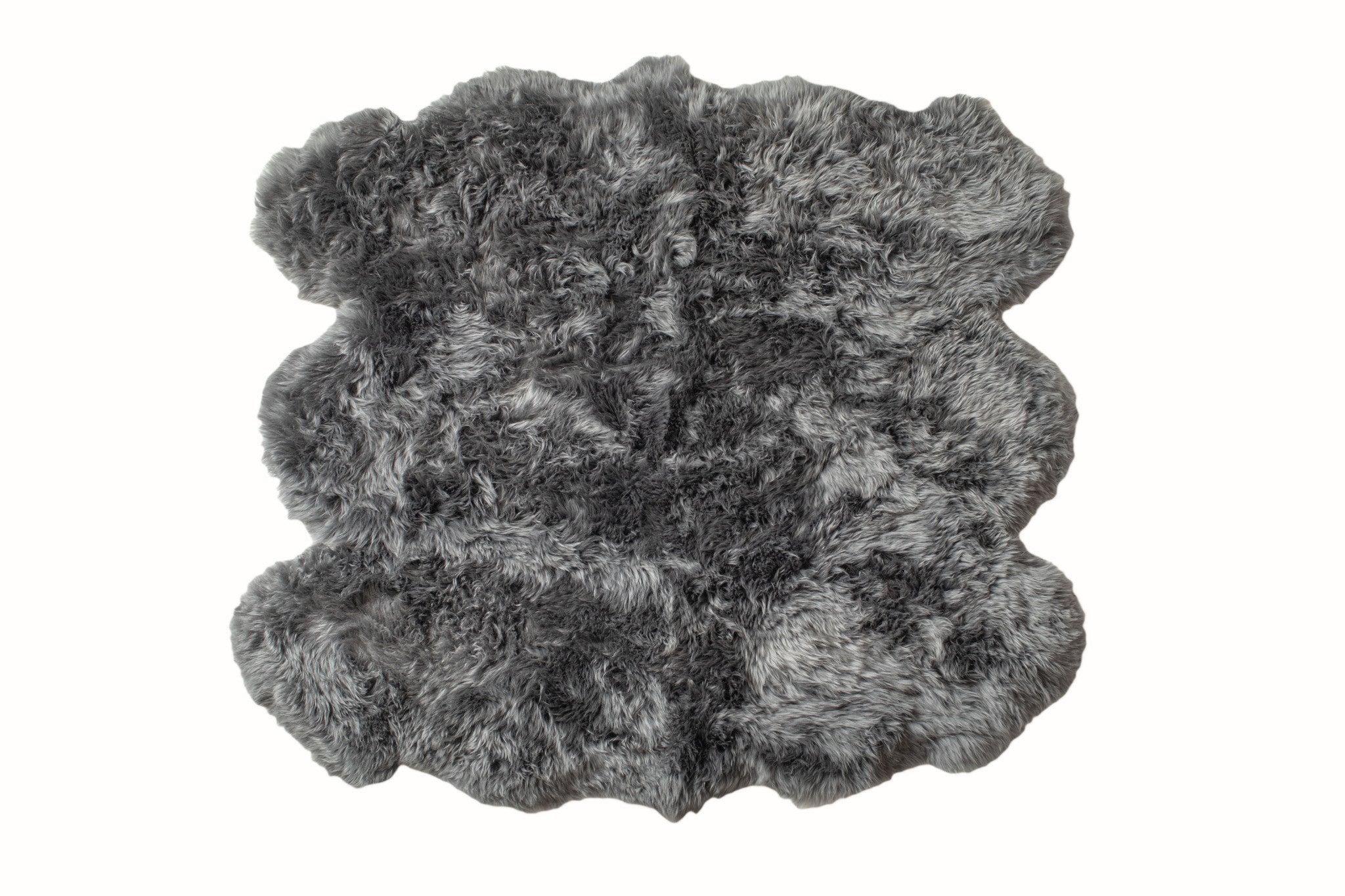 5' X 6' Grey Wool Sheepskin Handmade Area Rug