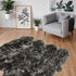 6' X 6' Grey Wool Sheepskin Handmade Area Rug